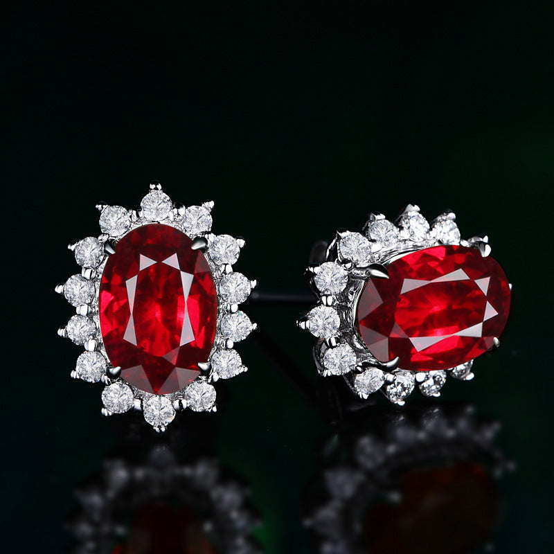 oval crystal ear