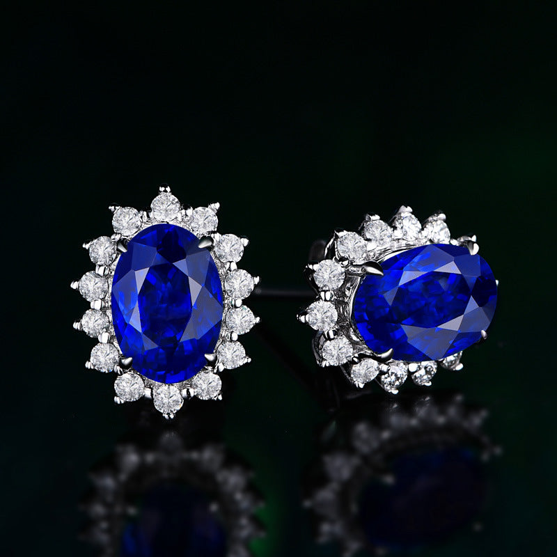 oval crystal ear