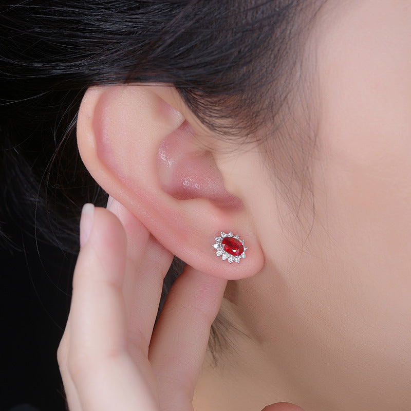 oval crystal ear