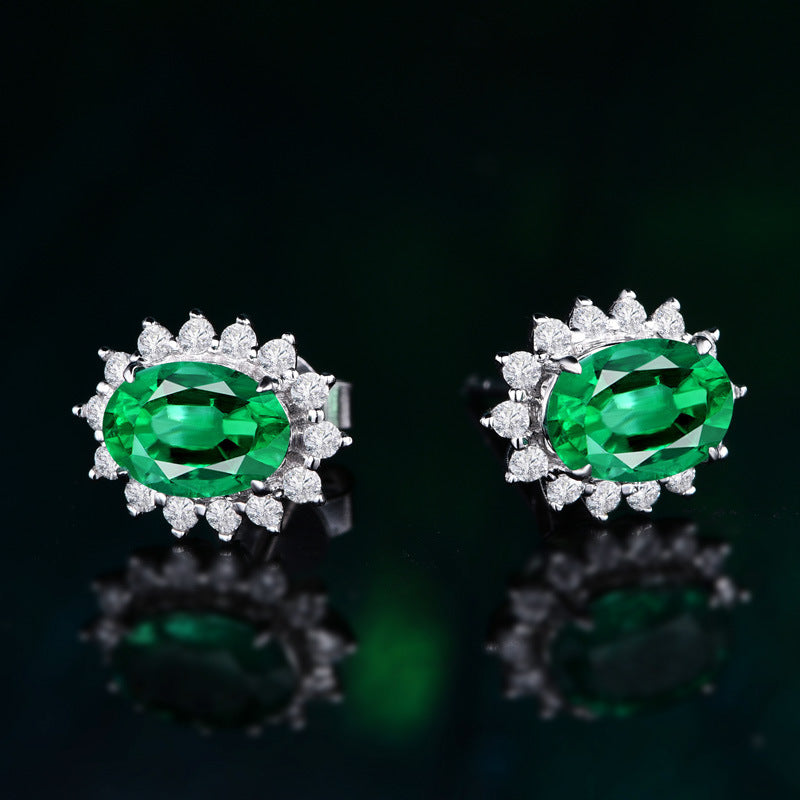 oval crystal ear