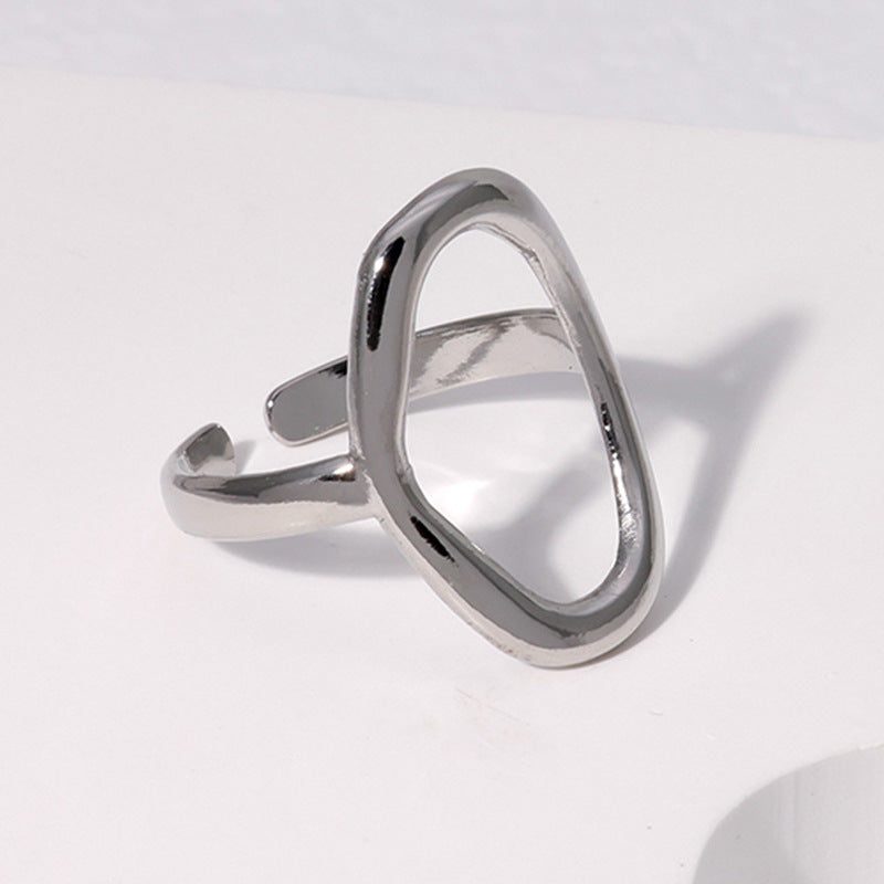 geometric stainless steel ring