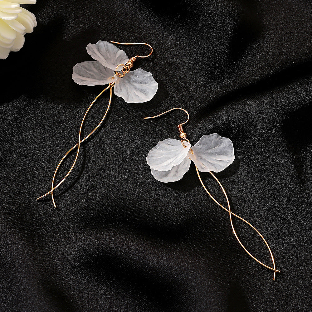 Flower Alloy No Inlaid Drop Earrings