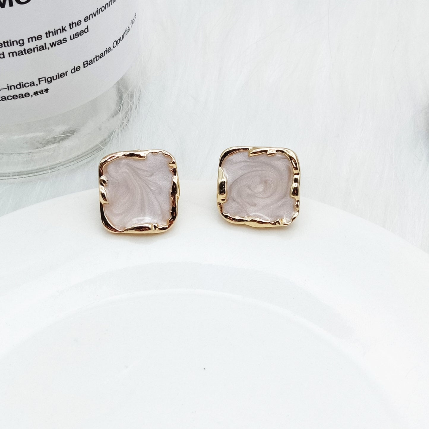 Enamel ear studs