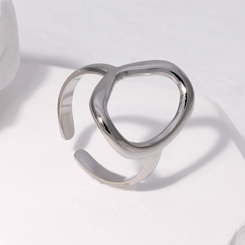 geometric stainless steel ring