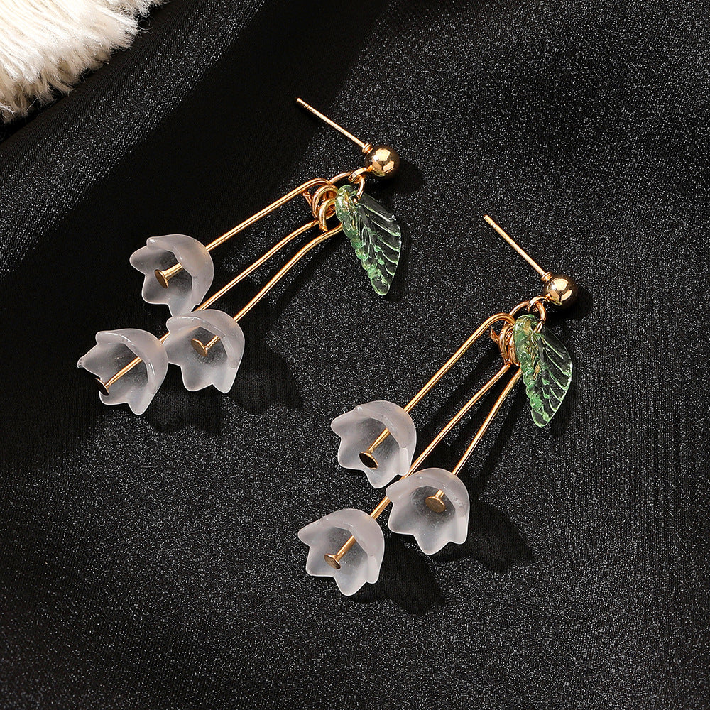 Flower Alloy No Inlaid Drop Earrings