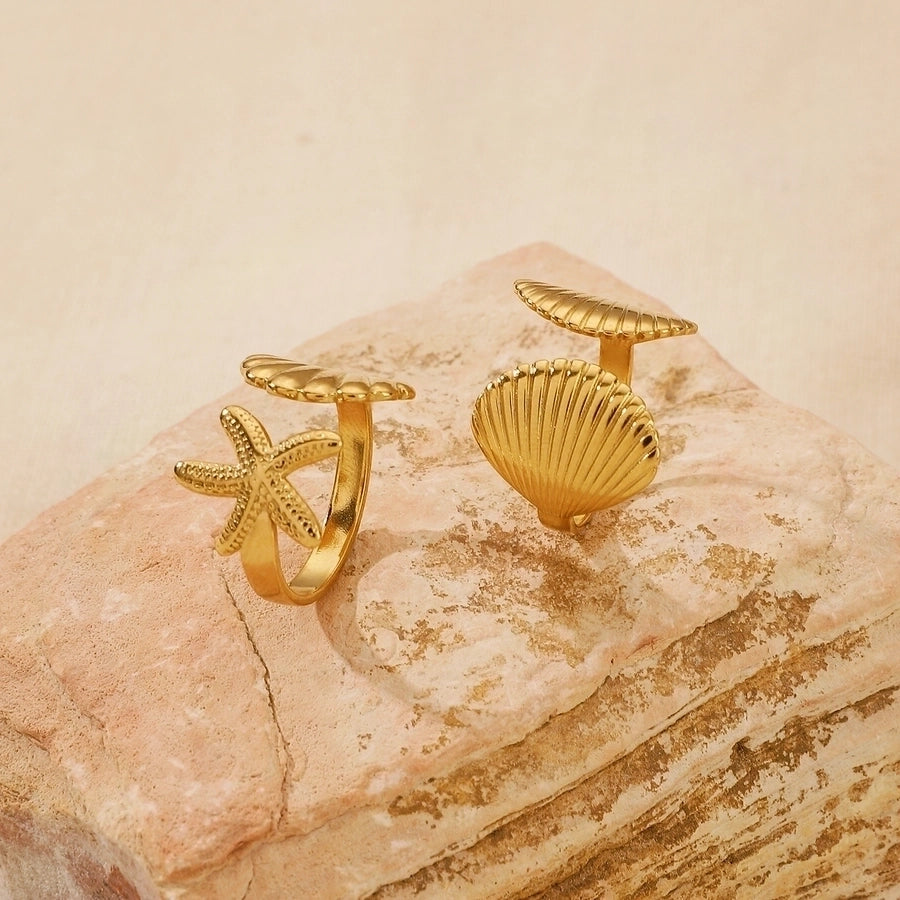 Shell Stainless Steel Open Rings