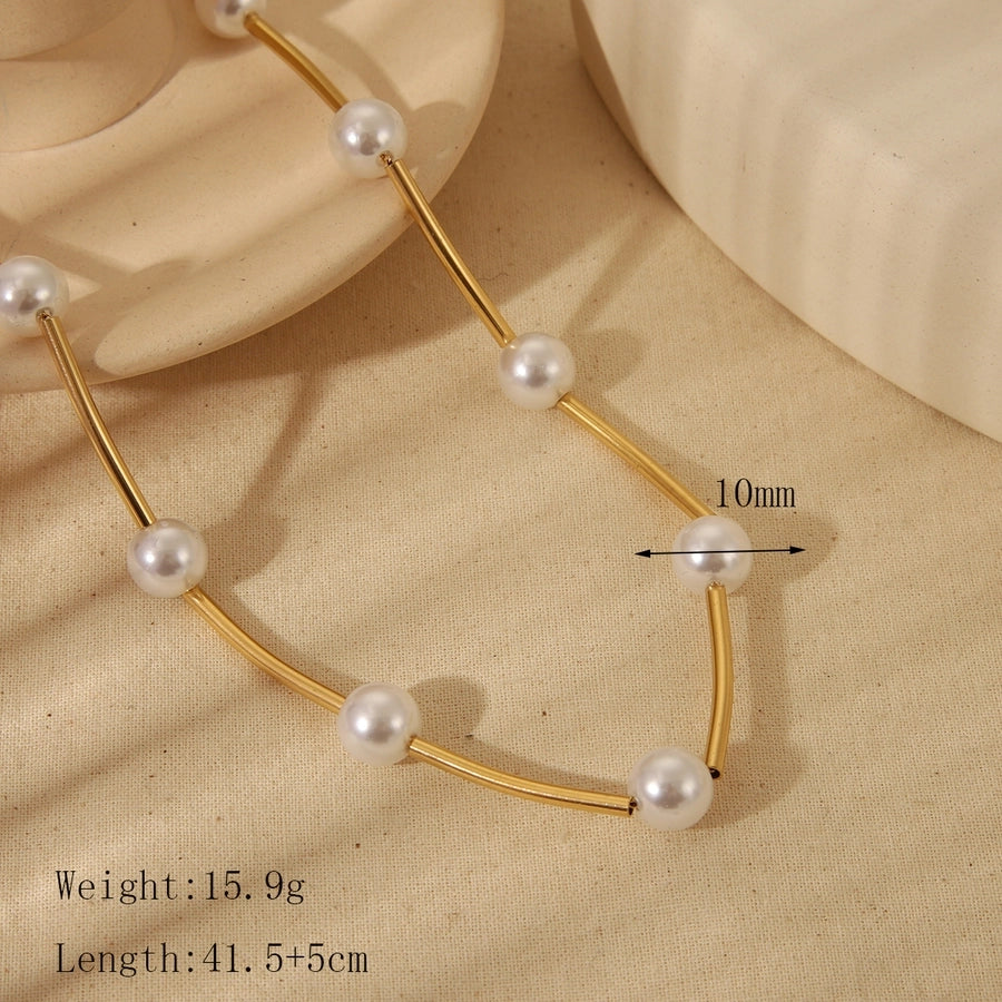 Pearl Stainless Steel Bracelets Necklace