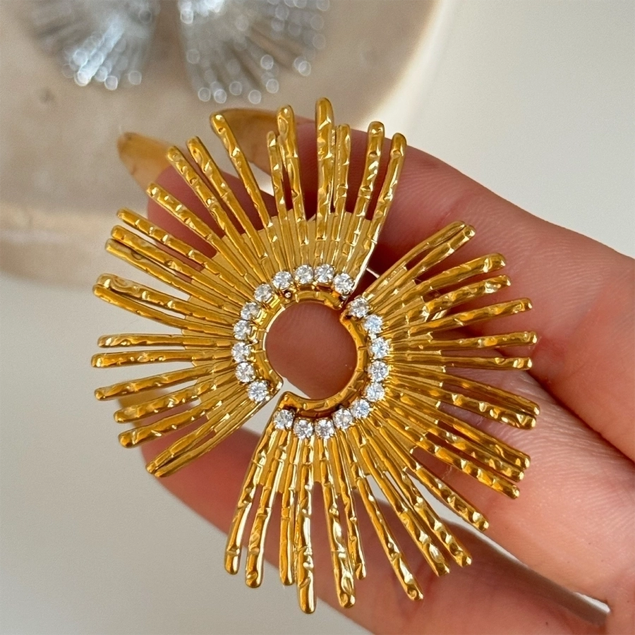 Sun Stainless Steel Earrings Necklace
