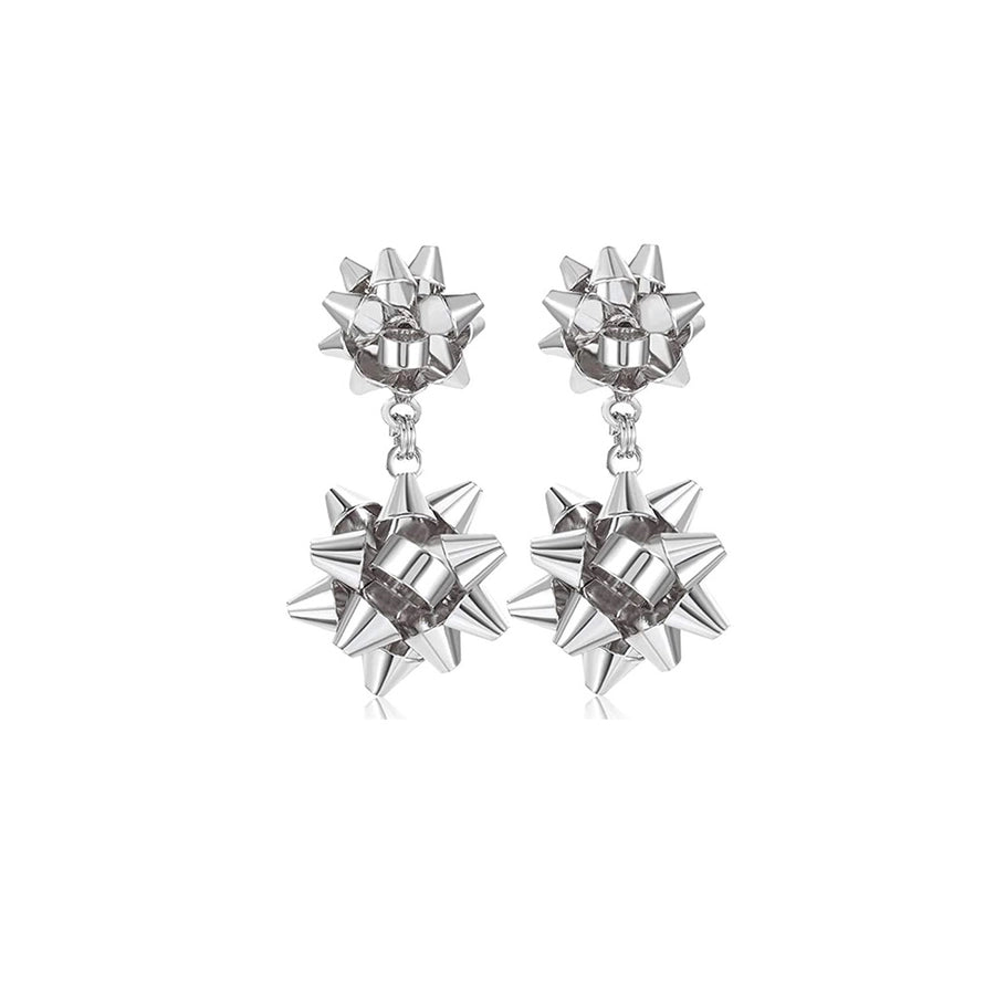 flower metal plating drop earrings