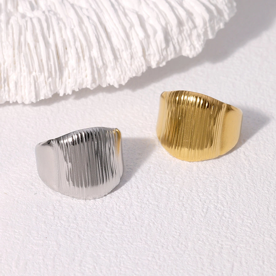 Modern Stainless Steel Open Rings