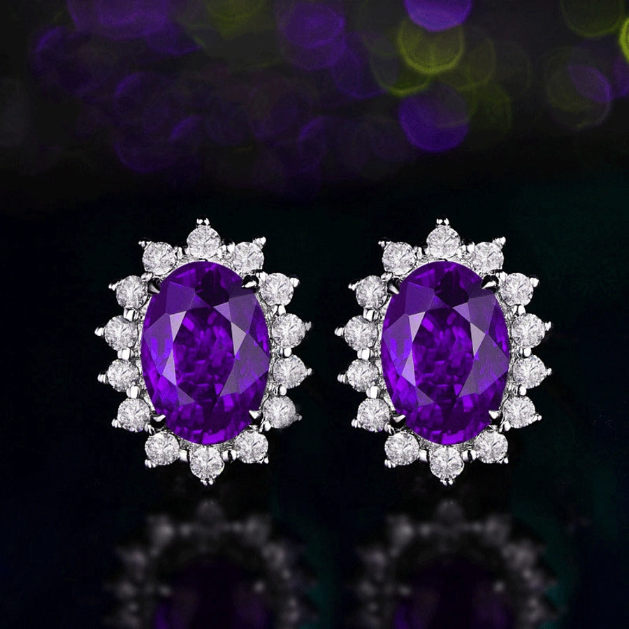 oval crystal ear