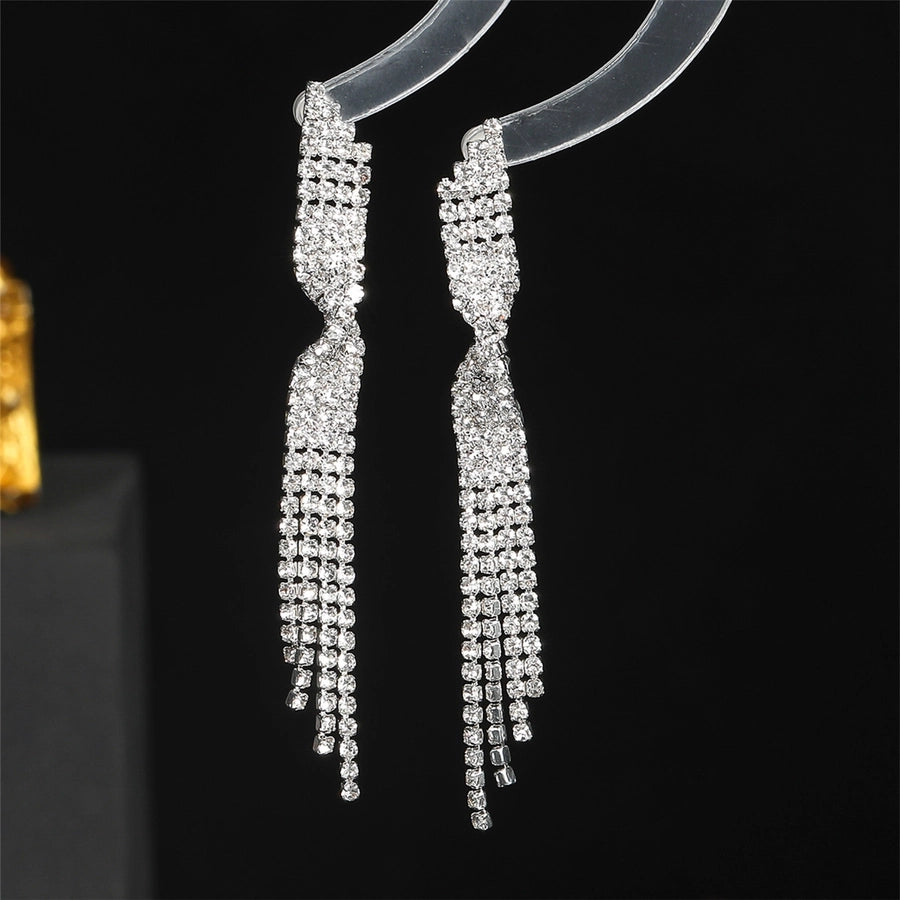 Silver tassel earrings