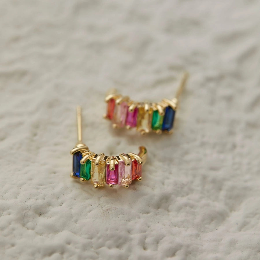 Rainbow zircon chapa de oro
