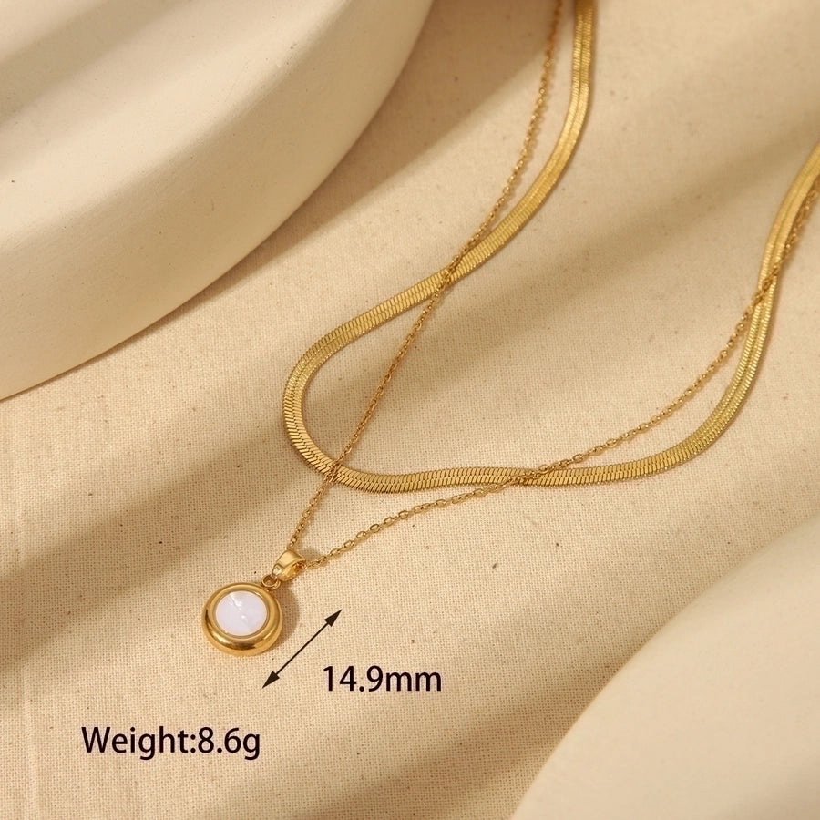 Irregular Round Stainless Steel Necklace