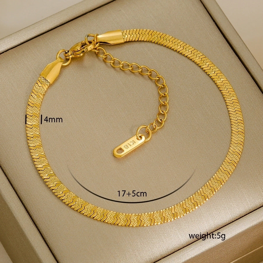 Letter Solid Color Stainless Steel Bracelets