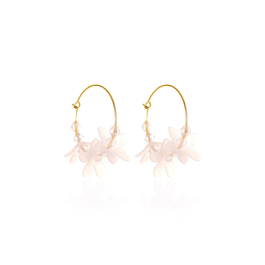 Flower Alloy No Inlaid Drop Earrings
