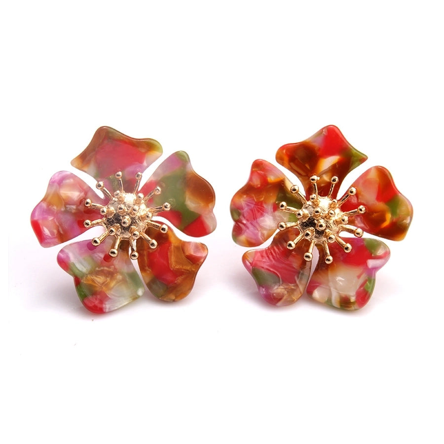 new acetate alloy exaggerated flower earrings
