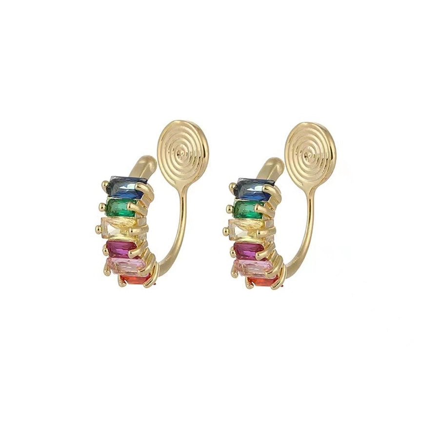 Rainbow zircon chapa de oro