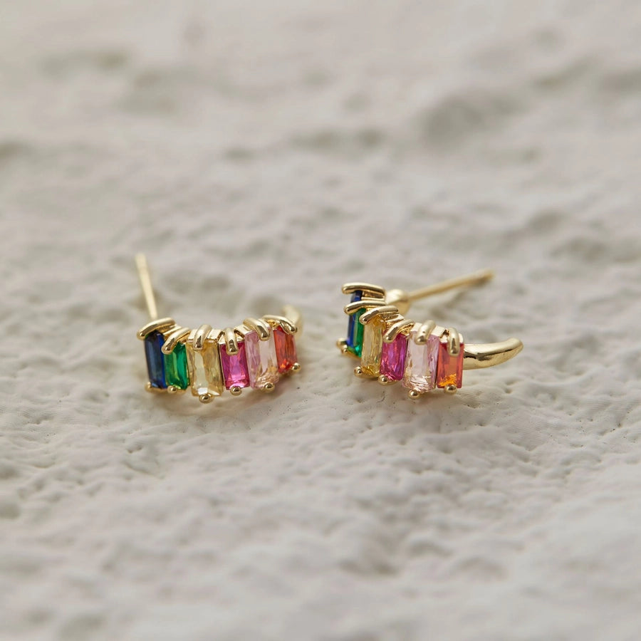 Rainbow zircon chapa de oro