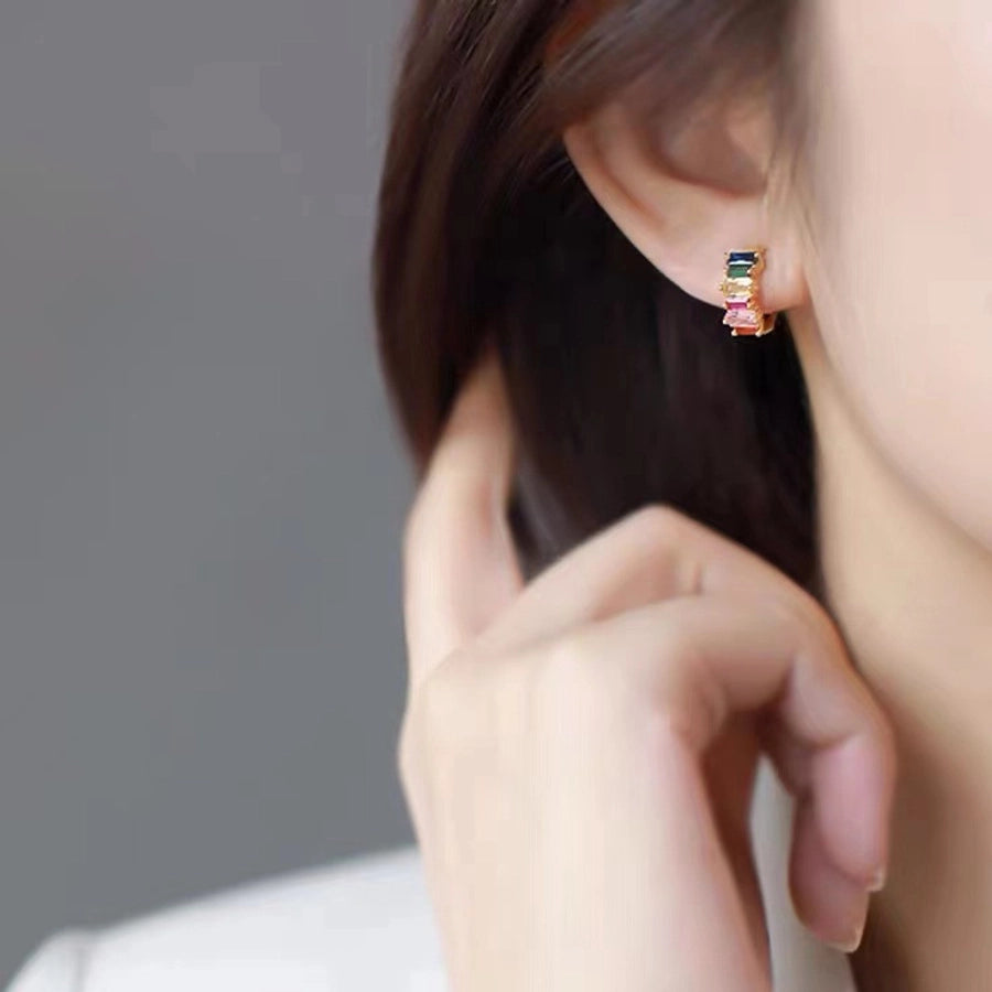 Rainbow zircon chapa de oro