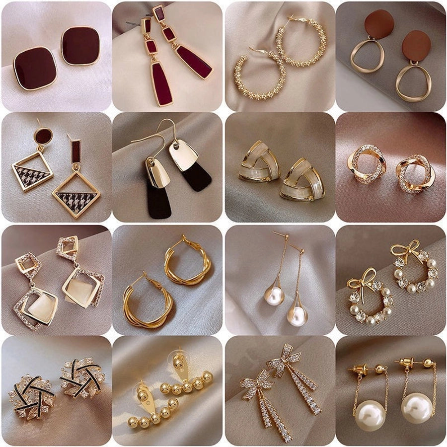 geometric pearls earrings
