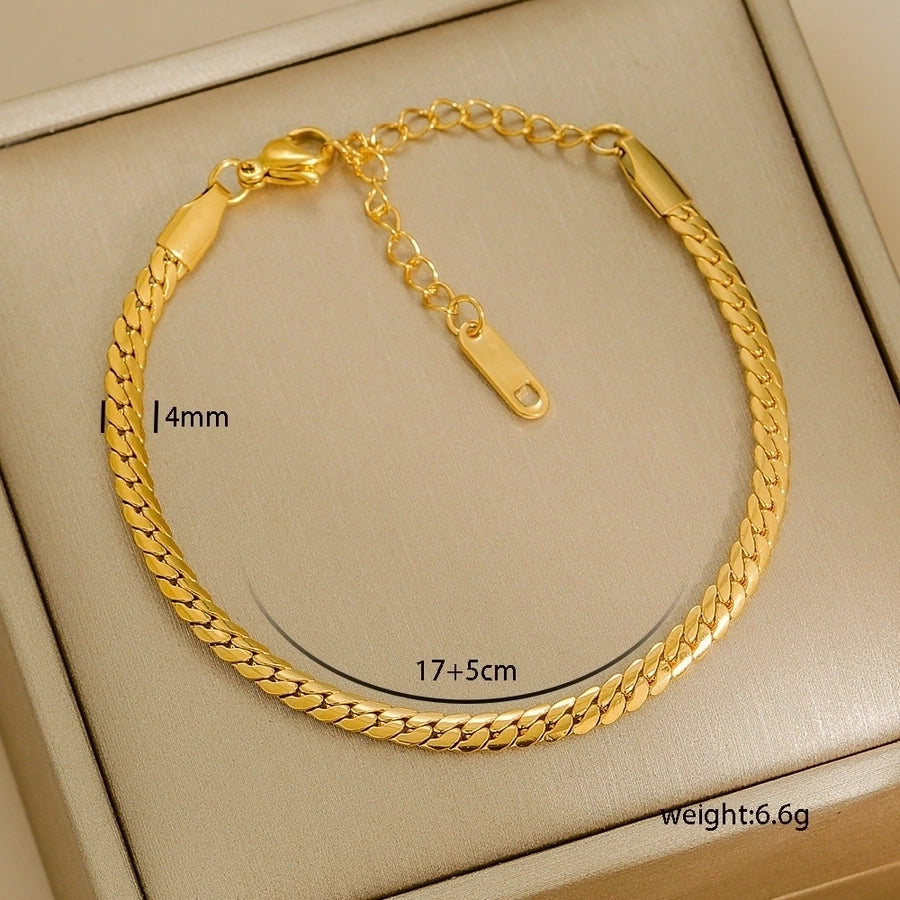 Letter Solid Color Stainless Steel Bracelets