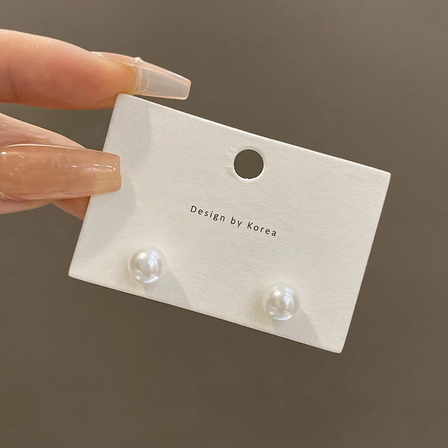 luxurious geometric pearl earrings