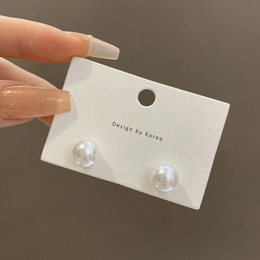 luxurious geometric pearl earrings