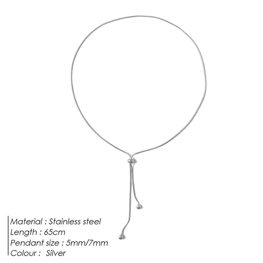 lady stainless steel long necklace