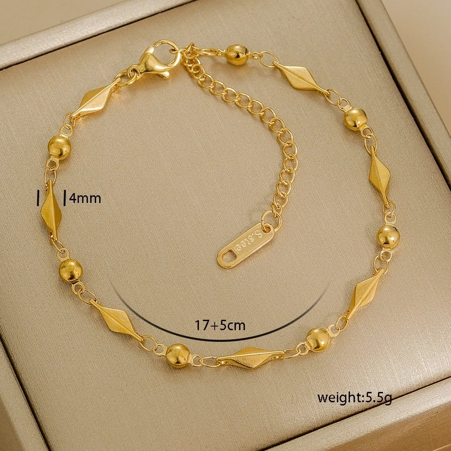 Letter Solid Color Stainless Steel Bracelets