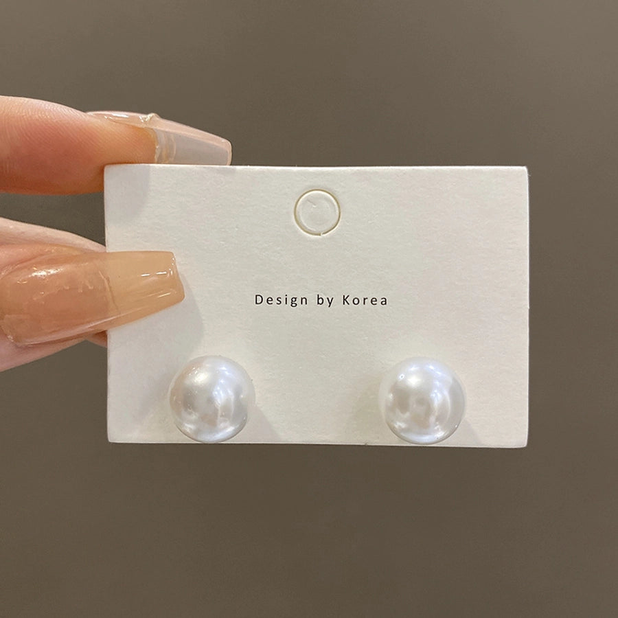 luxurious geometric pearl earrings