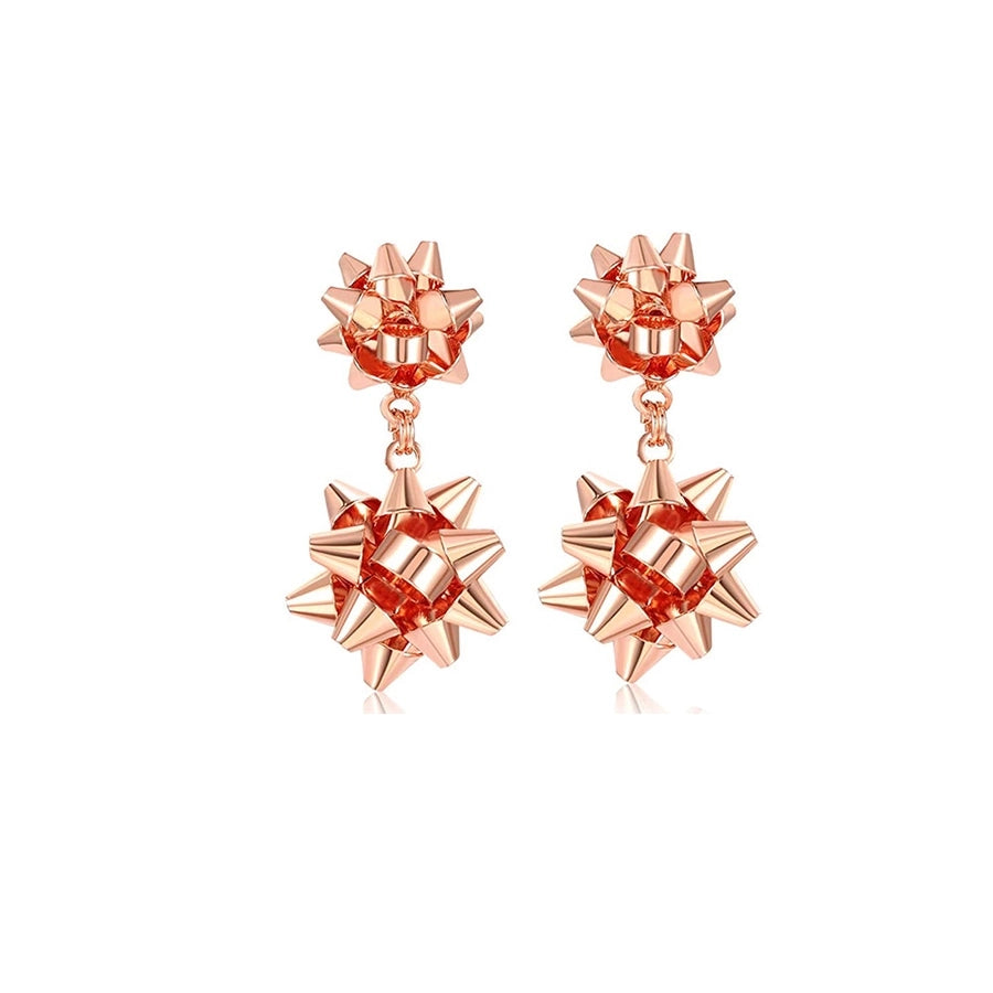 flower metal plating drop earrings