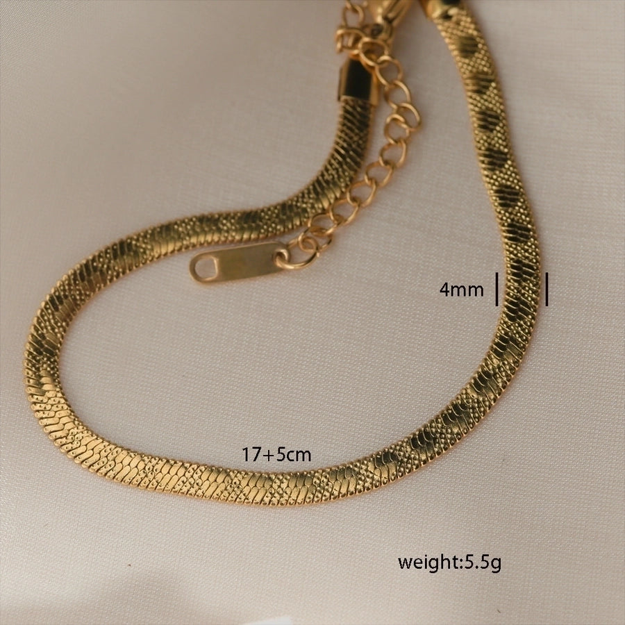 Letter Solid Color Stainless Steel Bracelets