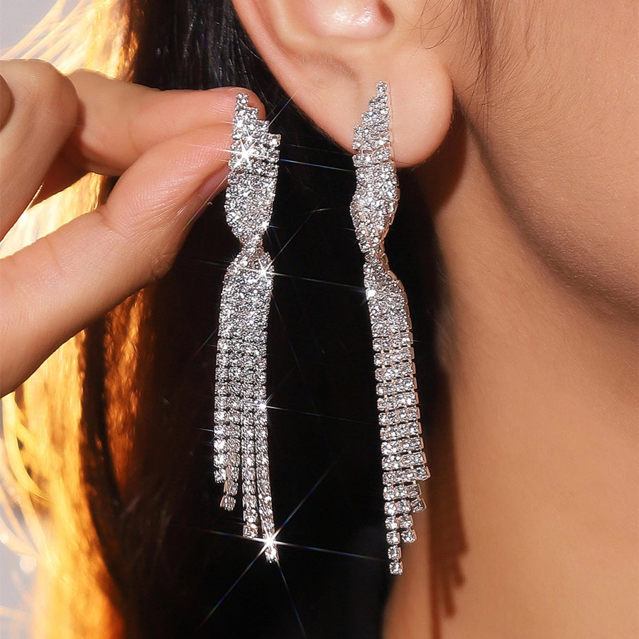 Silver tassel earrings