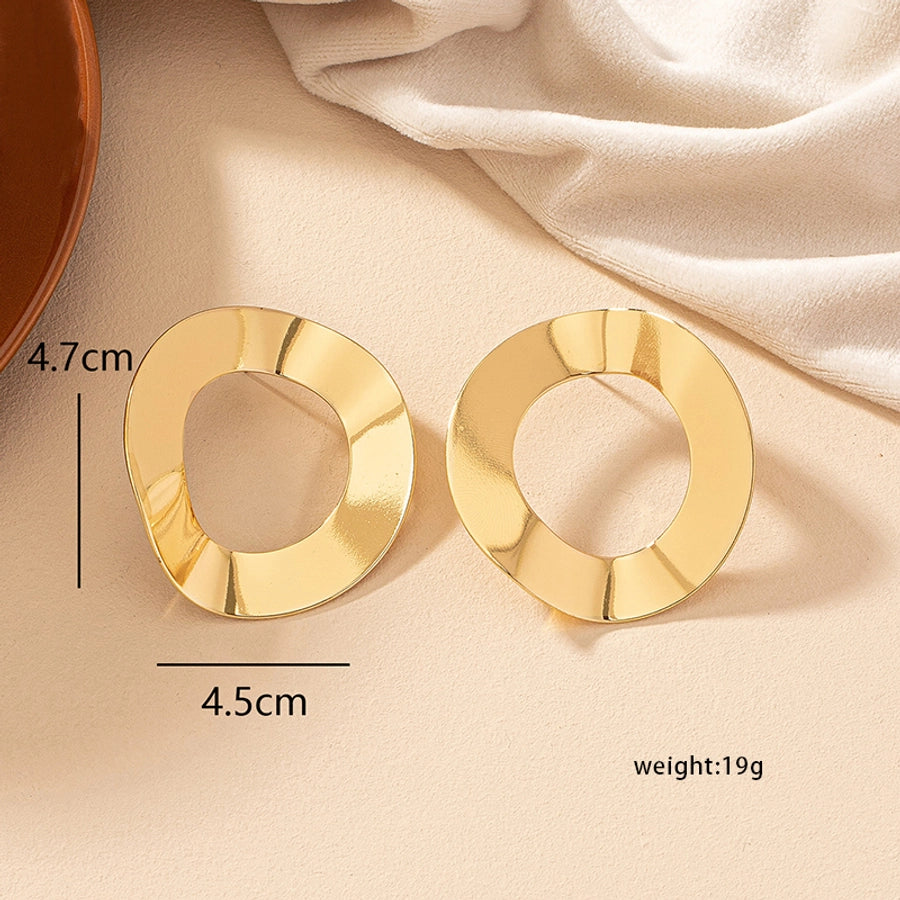 geometric alloy ear studs