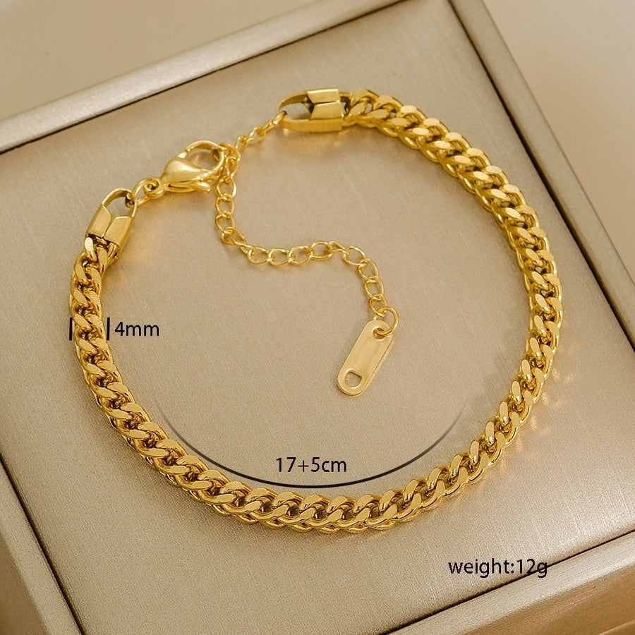 Letter Solid Color Stainless Steel Bracelets