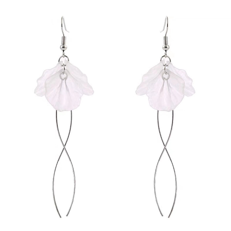 Flower Alloy No Inlaid Drop Earrings