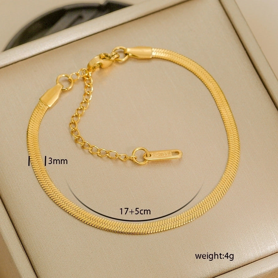 Letter Solid Color Stainless Steel Bracelets