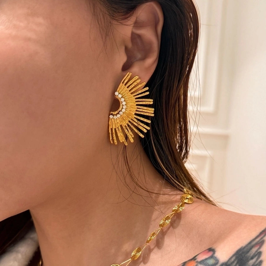 Sun Stainless Steel Earrings Necklace