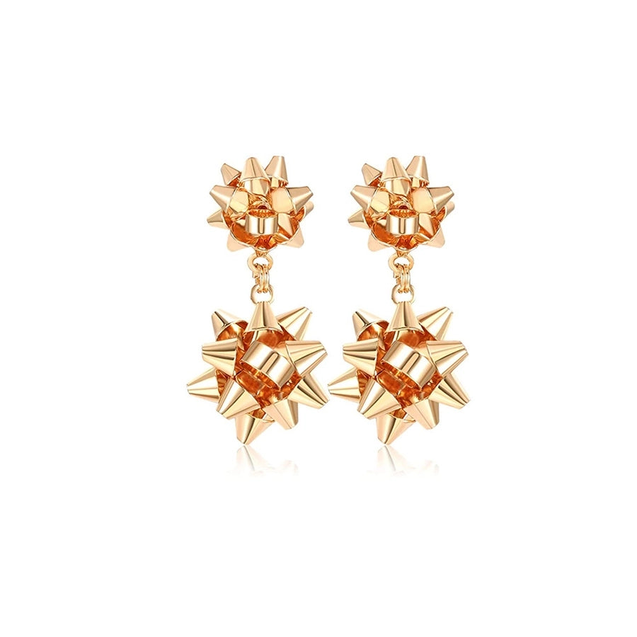 flower metal plating drop earrings