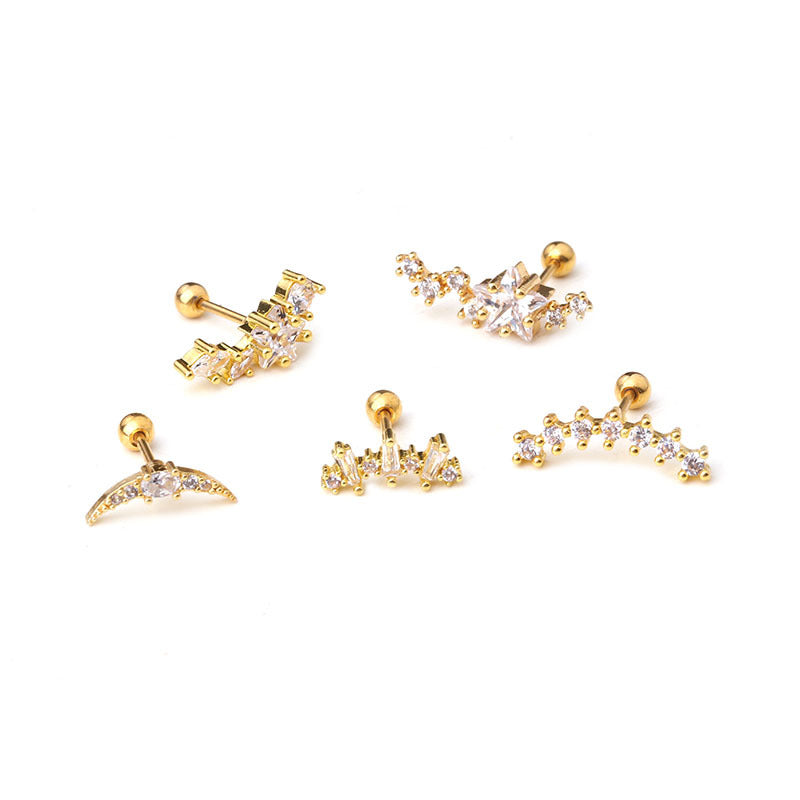 Ear Stainless Steel Zircon