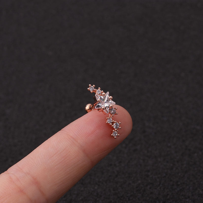 Ear Stainless Steel Zircon