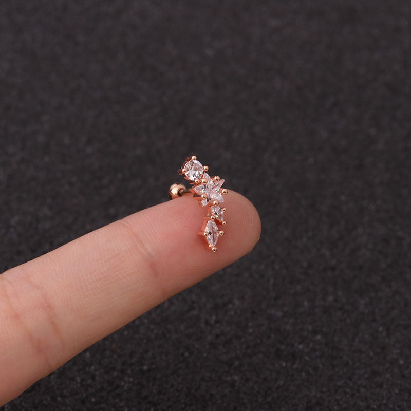 Ear Stainless Steel Zircon