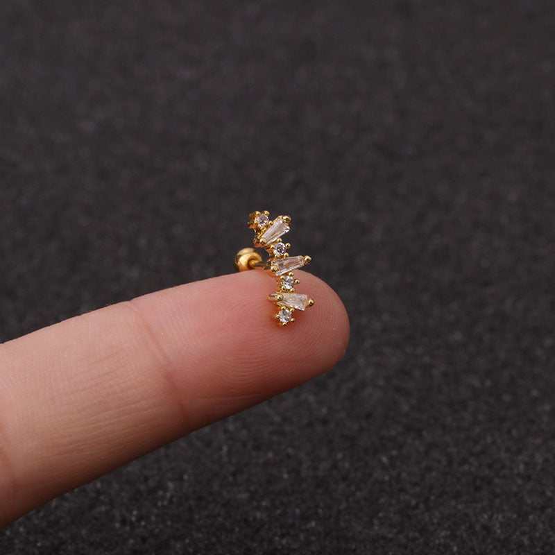 Ear Stainless Steel Zircon