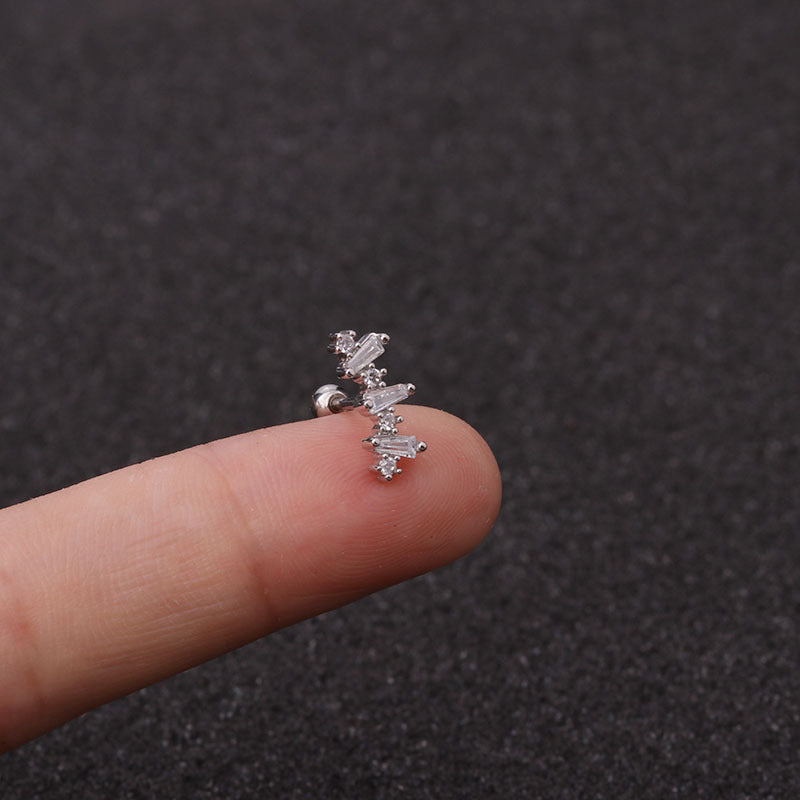 Ear Stainless Steel Zircon
