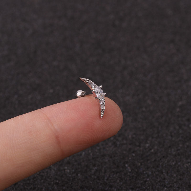 Ear Stainless Steel Zircon