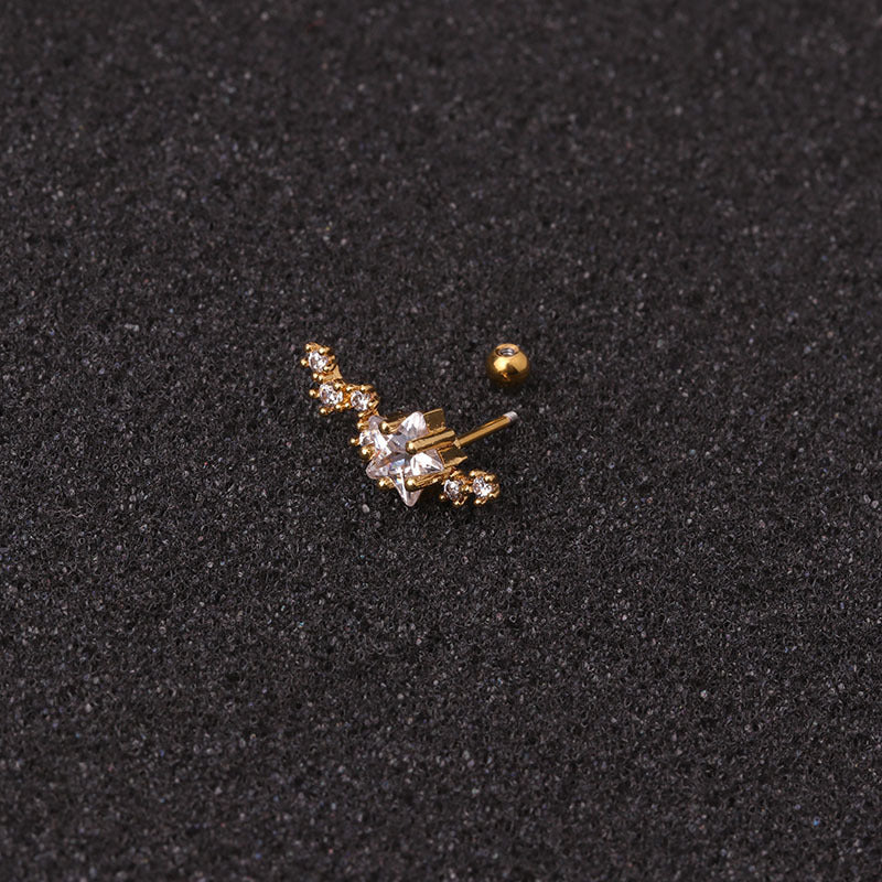 Ear Stainless Steel Zircon