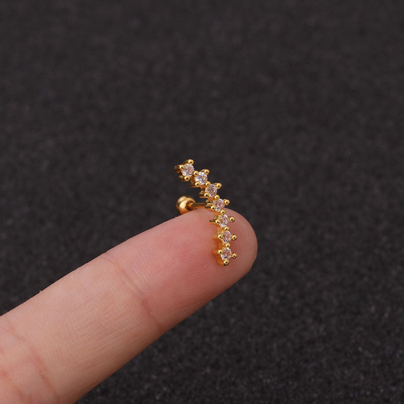 Ear Stainless Steel Zircon