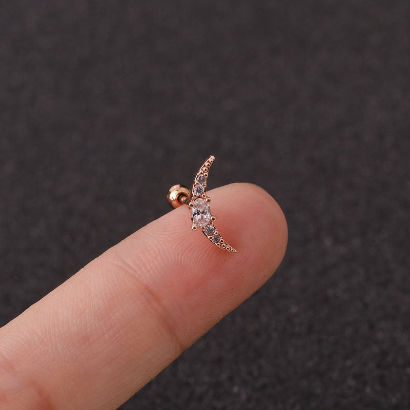 Ear Stainless Steel Zircon