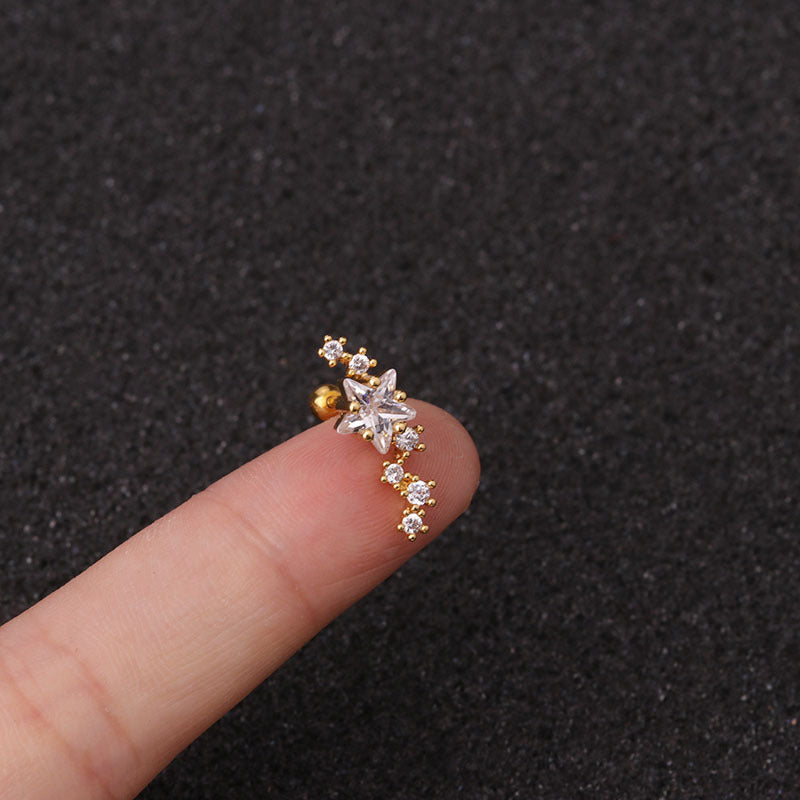 Ear Stainless Steel Zircon